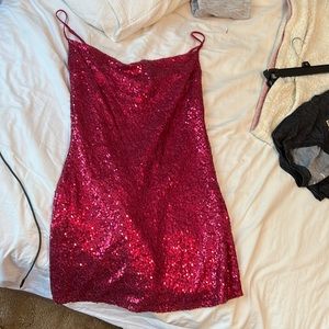 Pink sequin dress
